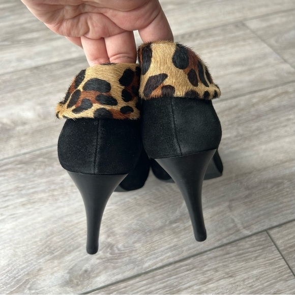 Talbots Leopard Print  Calf Hair High Hill Ankle Boot - Picture 9 of 14